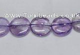 CNA820 15.5 inches 10mm flat round natural light amethyst beads