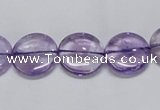 CNA821 15.5 inches 12mm flat round natural light amethyst beads