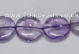 CNA823 15.5 inches 16mm flat round natural light amethyst beads