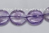 CNA823 15.5 inches 16mm flat round natural light amethyst beads