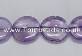 CNA824 15.5 inches 18mm flat round natural light amethyst beads