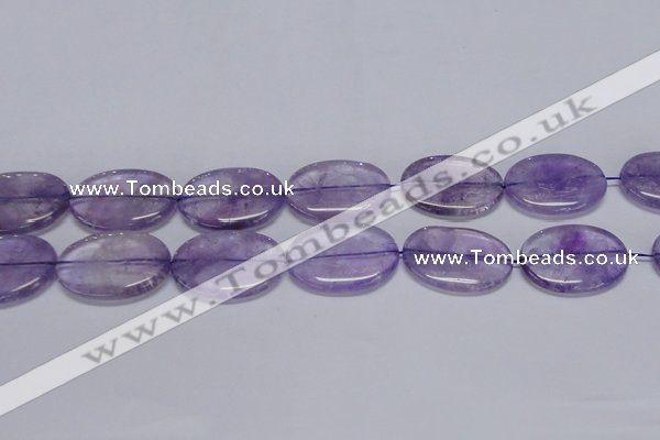 CNA837 15.5 inches 25*35mm oval natural light amethyst beads