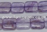 CNA840 15.5 inches 10mm square natural light amethyst beads