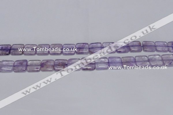 CNA840 15.5 inches 10mm square natural light amethyst beads