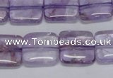 CNA841 15.5 inches 12mm square natural light amethyst beads