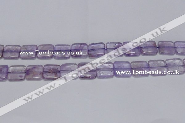 CNA843 15.5 inches 16mm square natural light amethyst beads