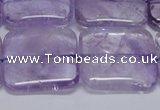 CNA846 15.5 inches 25mm square natural light amethyst beads