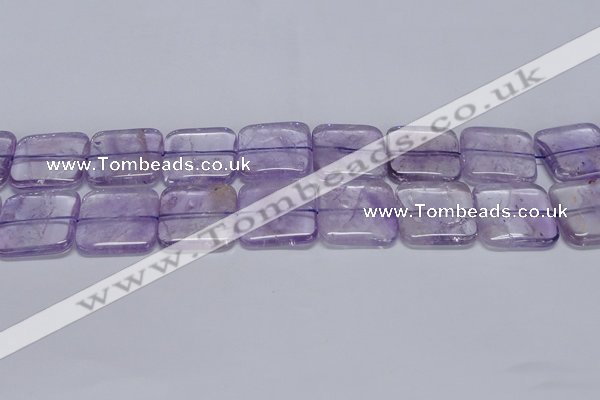 CNA846 15.5 inches 25mm square natural light amethyst beads