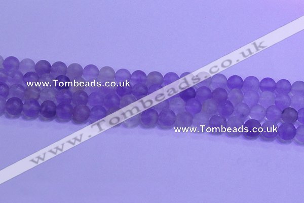 CNA912 15.5 inches 8mm round matte amethyst gemstone beads