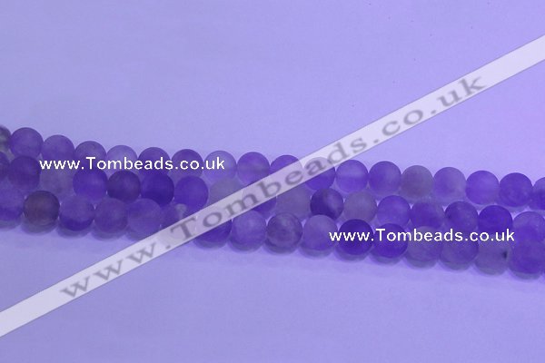 CNA913 15.5 inches 10mm round matte amethyst gemstone beads