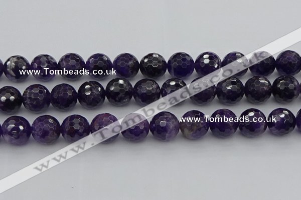 CNA918 15.5 inches 16mm faceted round natural amethyst beads