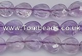 CNA924 15.5 inches 10*10mm faceted flat teardrop natural amethyst beads