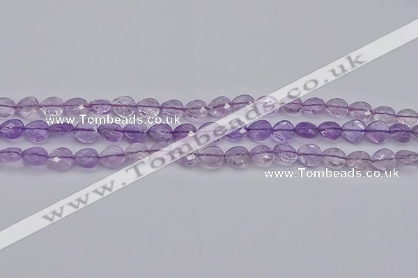 CNA924 15.5 inches 10*10mm faceted flat teardrop natural amethyst beads