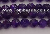 CNA936 15.5 inches 6mm faceted nuggets amethyst gemstone beads