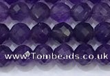 CNA990 15.5 inches 4mmm faceted round amethyst beads wholesale