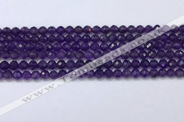 CNA990 15.5 inches 4mmm faceted round amethyst beads wholesale