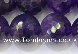 CNA994 15.5 inches 12mmm faceted round amethyst beads wholesale