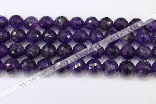 CNA994 15.5 inches 12mmm faceted round amethyst beads wholesale