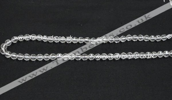 CNC07 15.5 inches 6mm faceted round grade AB natural white crystal beads