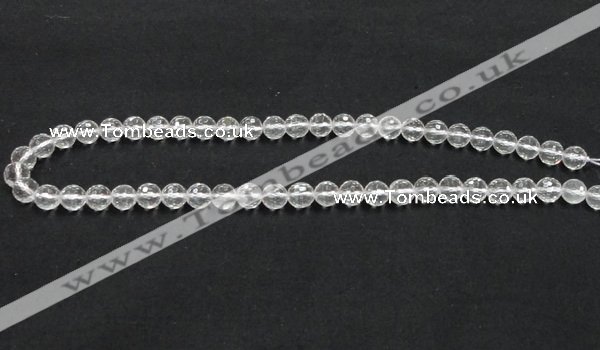 CNC08 15.5 inches 8mm faceted round grade AB natural white crystal beads