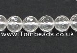 CNC09 15.5 inches 10mm faceted round grade AB natural white crystal beads