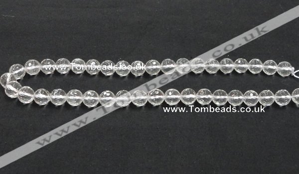 CNC09 15.5 inches 10mm faceted round grade AB natural white crystal beads