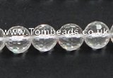 CNC10 15.5 inches 12mm faceted round grade AB natural white crystal beads