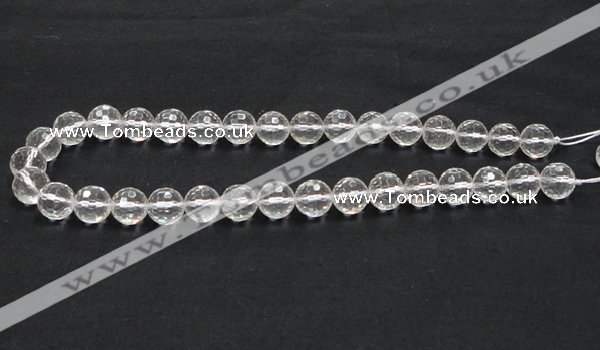 CNC10 15.5 inches 12mm faceted round grade AB natural white crystal beads