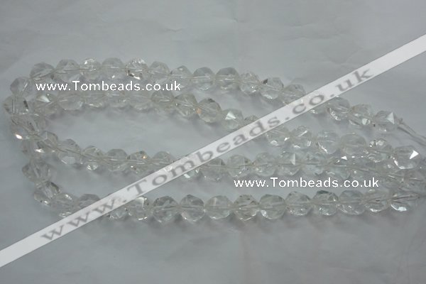 CNC100 15 inches 6mm faceted nuggets white crystal beads