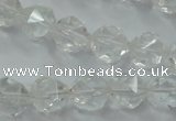 CNC101 15 inches 8mm faceted nuggets white crystal beads