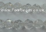 CNC102 15 inches 10mm faceted nuggets white crystal beads