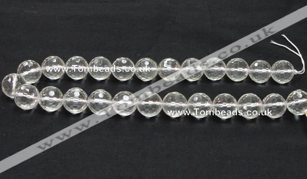 CNC12 15.5 inches 16mm faceted round grade AB natural white crystal beads