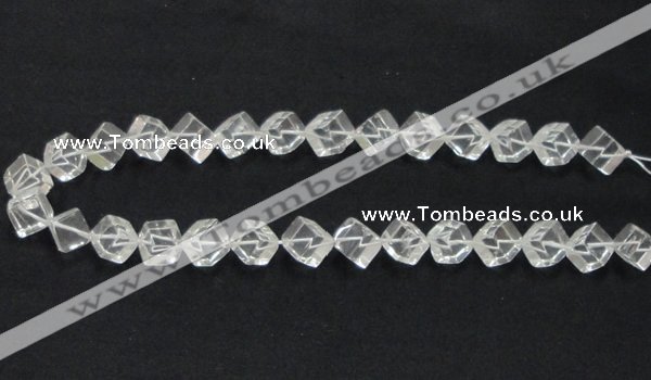 CNC15 15.5 inches 10*10mm cubic grade AB natural white crystal beads