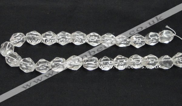 CNC16 13*18mm faceted nugget grade AB natural white crystal beads