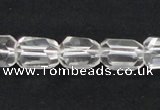 CNC17 10*14mm faceted freeform grade AB natural white crystal beads