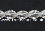 CNC19 8*12mm twisted rice grade AB natural white crystal beads