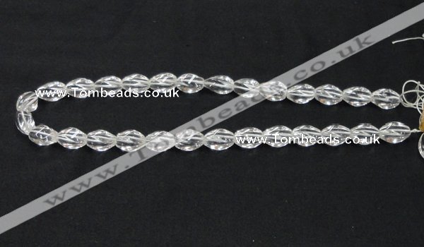 CNC19 8*12mm twisted rice grade AB natural white crystal beads