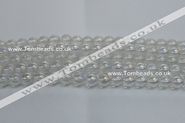 CNC202 15.5 inches 8mm round AB-color white crystal beads