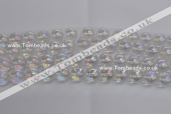 CNC205 15.5 inches 14mm round AB-color white crystal beads