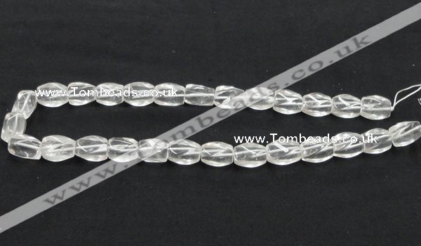 CNC21 10*15mm twisted oval grade AB natural white crystal beads