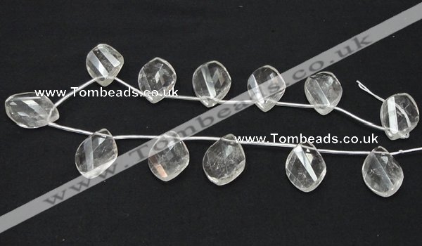 CNC23 20*30mm twisted briolette grade AB natural white crystal beads