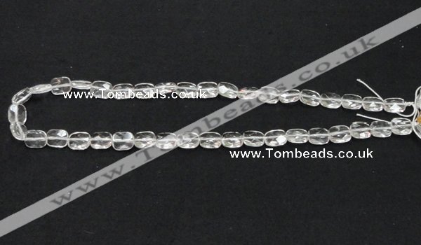 CNC24 8*10mm faceted rectangle grade AB natural white crystal beads