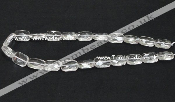 CNC25 13*18mm faceted rectangle grade AB natural white crystal beads