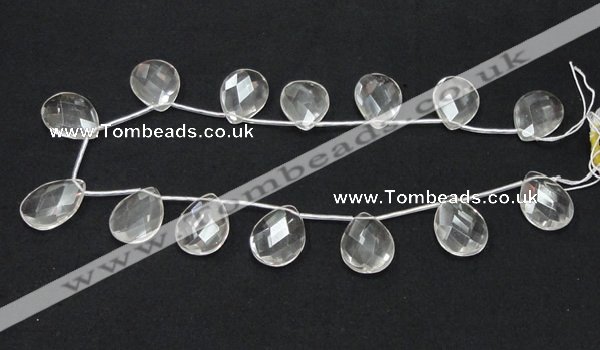 CNC27 18*25mm briolette grade AB natural white crystal beads