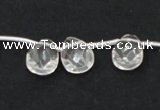 CNC28 10*14mm briolette grade AB natural white crystal beads