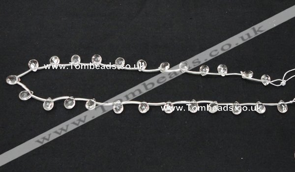 CNC29 6*9mm briolette grade AB natural white crystal beads wholesale