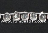 CNC30 8*12mm briolette grade AB natural white crystal beads wholesale