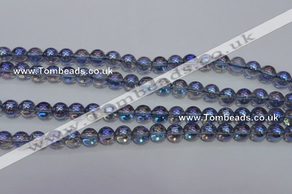 CNC301 15.5 inches 6mm round AB-color white crystal beads