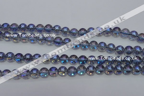 CNC302 15.5 inches 8mm round AB-color white crystal beads