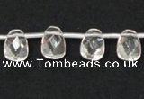 CNC34 8*12mm faceted trapezoid grade AB natural white crystal beads